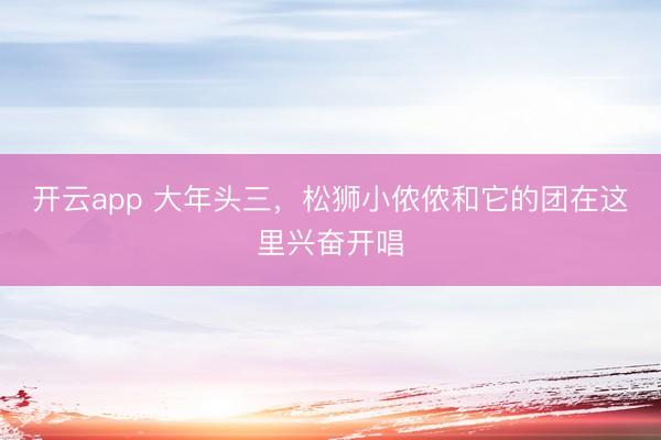 开云app 大年头三，松狮小侬侬和它的团在这里兴奋开唱